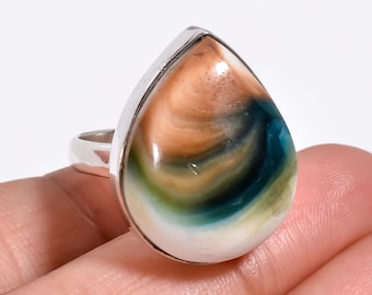 Handmade Shiva Eye Shell Ring: 925 Sterling Silver Statement Ring
