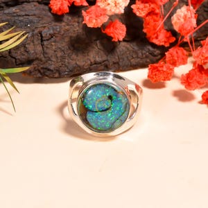 Handmade Sterling Silver Monarch Opal Statement Ring