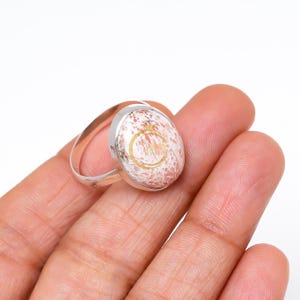 Orange Scolecite Ring 925 Sterling Silver Ring Handmade Scolecite Jewelry  Oval Scolecite Ring Statement Ring Gift for Her Mother&#39;s Day Gift