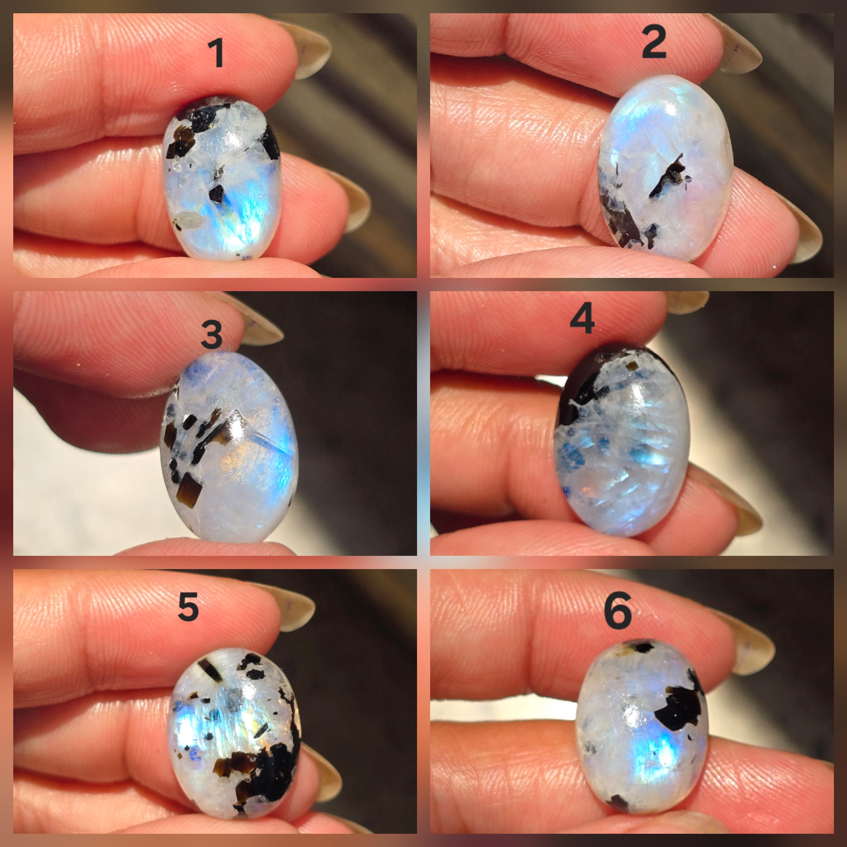 Rainbow Moonstone Large Eclectic Silver Artisan Hair Pin, 3.8” Blue-Violet flash Flash Moonstone Hair Fork Sterling Silver and Blue Topaz - Etsy main image 4