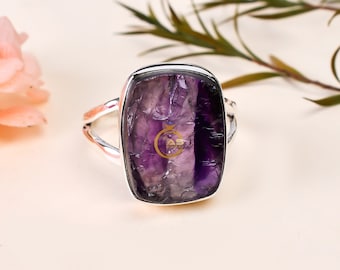 Raw Ametrine Ring: Handmade 925 Sterling Silver Statement Ring