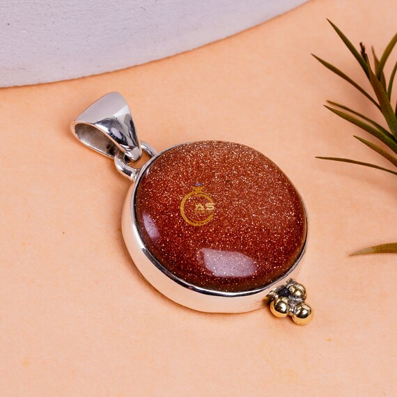 Red Sunstone Pendant Sunstone Necklace 925 Sterling Silver Pendant