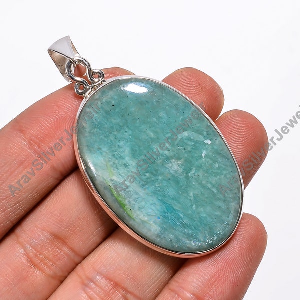 Amazonite Pendant Gemstone Pendant Pure 925 Sterling Silver Handmade Pendant Statement Pendant Amazonite Jewelry Christmas Gift for Her