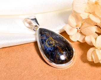 Natural Pietersite Gemstone 925 Sterling Silver Pendant Statement Pendant Handmade Pendant Pietersite Jewelry Christmas Gift for Her and Him