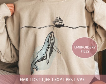 Jonah and the Whale Embroidery Design: Christian Bible Art (Digital Download)