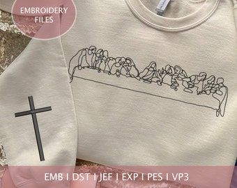 The Last Supper Embroidery Design: Christian Machine Embroidery (Digital Download)