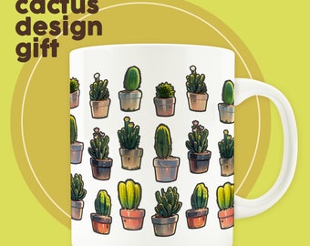 Cactus Mug, Succulent Mug, Cactus Coffee Mug, Cozy Mug, Cactus Cup, Plant Lover Mug, Botanical Mug, Cactus Mom, Gardening Mug, Gardener Gift