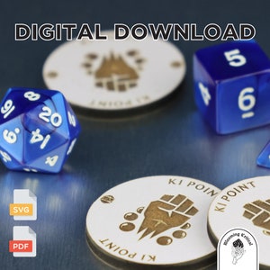 Monk: Ki Point Token for Dungeons and Dragons - Digital Download