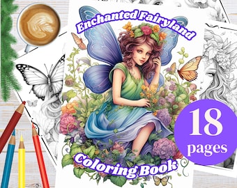 Kolorowanki z Krainy Wróżek | Magiczne leśne wróżki (plik PDF do druku)