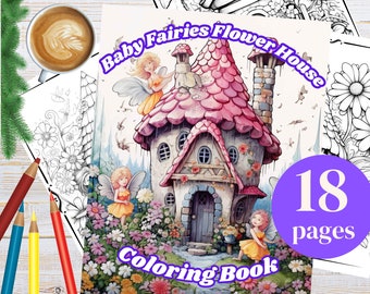 Kolorowanki: Domek Wróżek | Fantastyczna sztuka fantasy (do druku w formacie PDF)