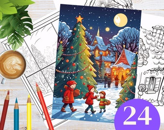 Kolorowanki świąteczne dla dzieci – 24 świąteczne wzory (plik PDF do pobrania)