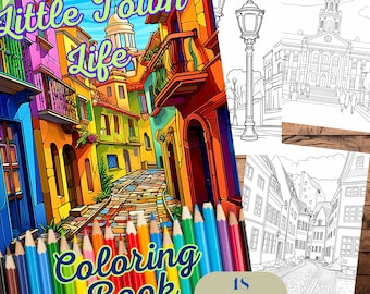 Kolorowanki „Miasteczko” | Kreatywna aktywność dla dzieci (PDF)