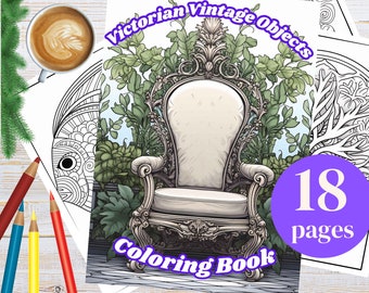 Kolorowanki z motywami kwiatowymi w stylu vintage | Antyczne przedmioty wiktoriańskie (PDF)