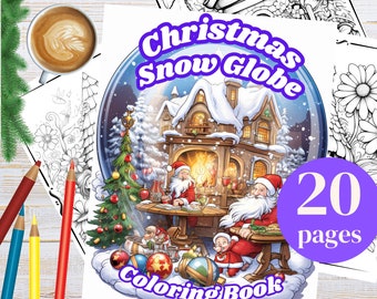 Kolorowanki z kulami śnieżnymi | Ponad 30 zimowych scen świątecznych (plik PDF do druku)