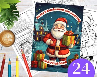 Kolorowanki: Zaczarowany Wigilia Świętego Mikołaja | Sceny świąteczne (PDF)