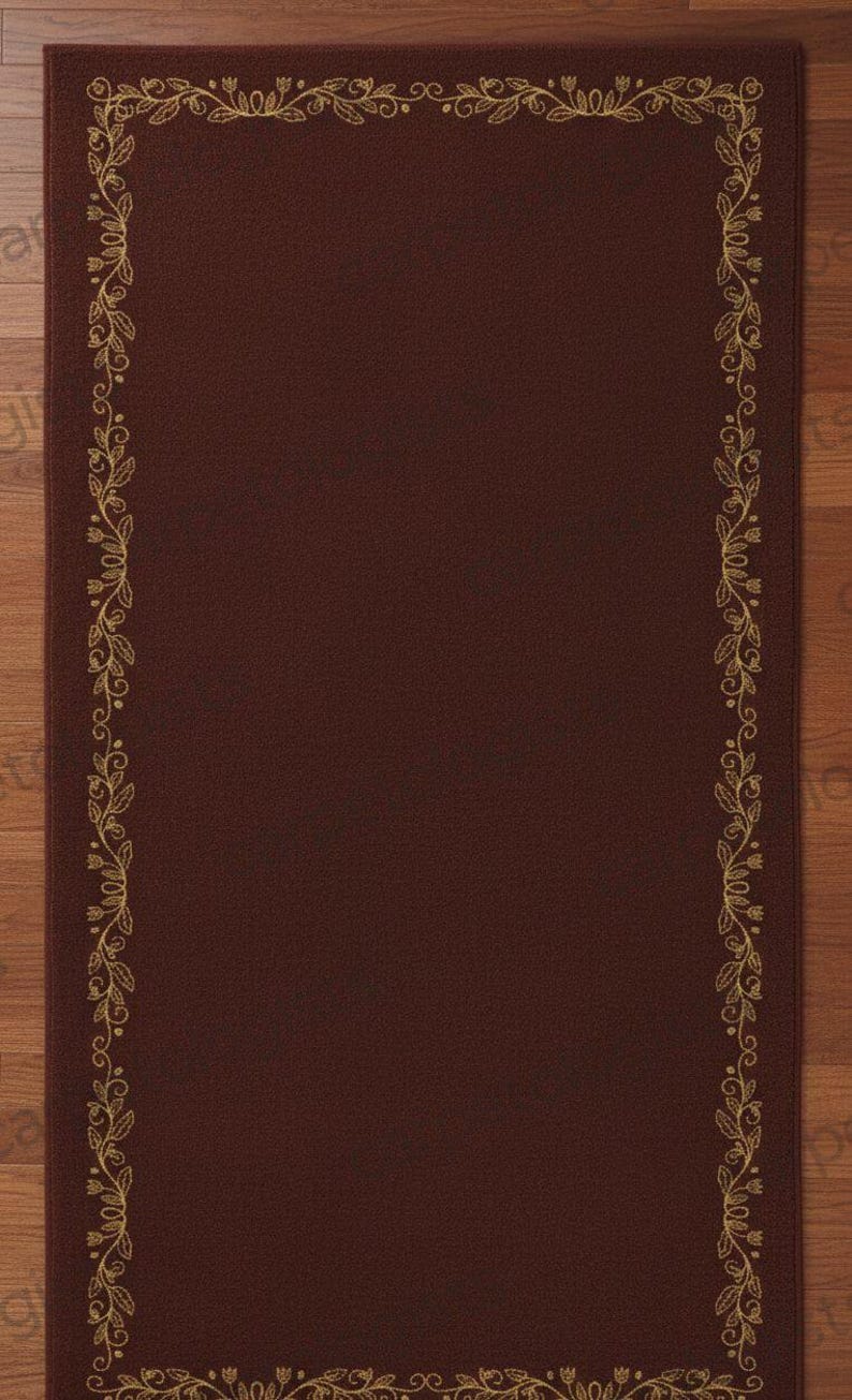 Hand-tufted Wool Area Rug, Maroon Floral Border, Traditional Style - Etsy