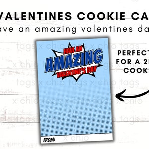 Spiderman Valentines Cookie Card: Printable Superhero Tag (Digital Download)