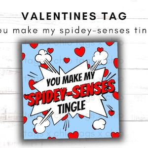 Spiderman Valentine Cookie Tag: 'Spidey Senses' Treat Tag (Digital)