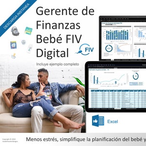 Gerente de finanzas Bebé FIV Digital  | Plantilla de Excel | Apoyo a la decisión | ¡Todo en uno! | Presupuesto | Gastos | ¡Y mucho más!