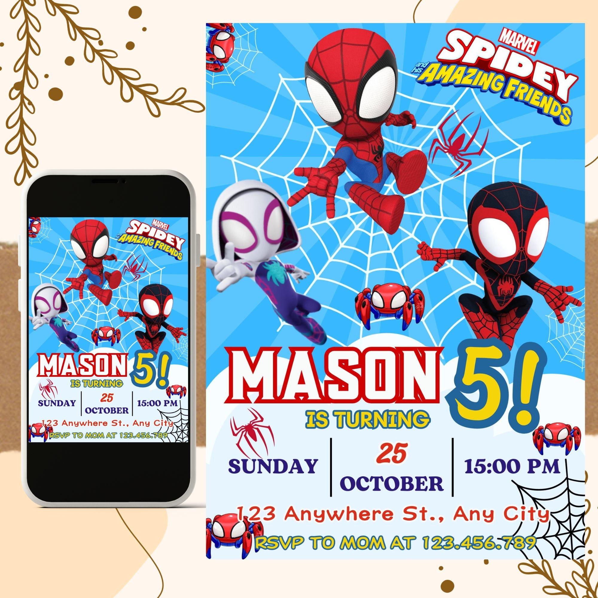 Spidey and His Amazing Friends Birthday, Spidey Png, Jpg, Spidey  Sublimation 