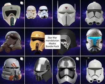 16 Star Wars Mandalorian Masks Bundle Wearable & 3D Printed Cosplay | Star Wars 3D Prints | 3d printable helmet | wear stl | The Mandalorian