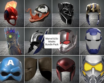 27 Mavel & Dc Masks Bundle Pack - Premium STL File | Wearable | Highly Details | Fine Art Work | Cosplay