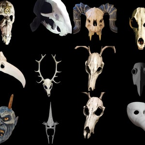 13 File Wendigo Mask Bundle - Highly Detailed 3D Printing STL | Wearable Halloween Costume 3D Printing File |Wearable | 3D Print Files