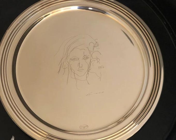 Vintage Silver Decorative Plate, Rare Silver Plate, Home Decor, Wall Hanging, Unique Gift