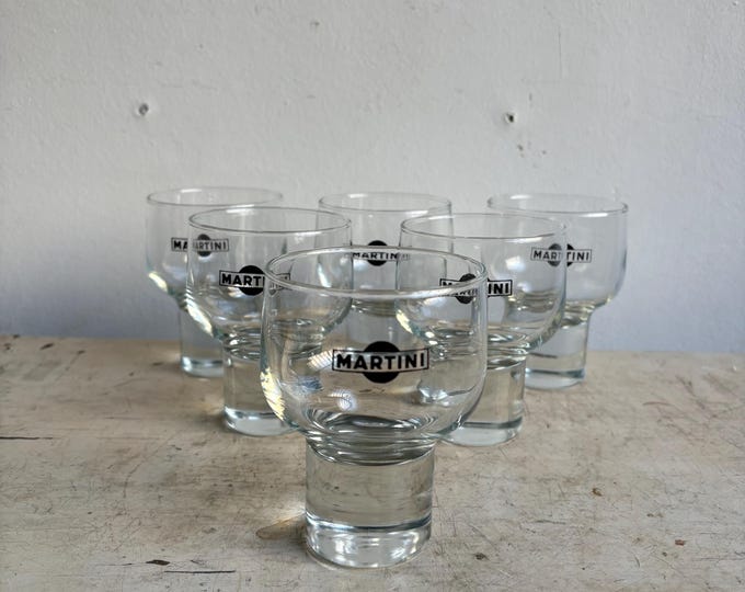 Vintage Martini Tumbler Glass, Italian Style Cocktail Glass, Drinking Glassware