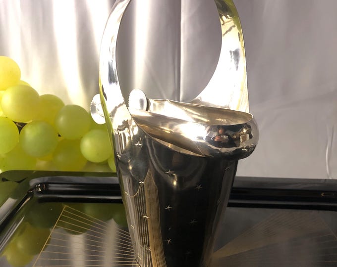 Silver Plated Ice Bucket Vintage, Elegant Champagne Chiller, Retro Bar Decor, Wine Cooler, Barware Gift