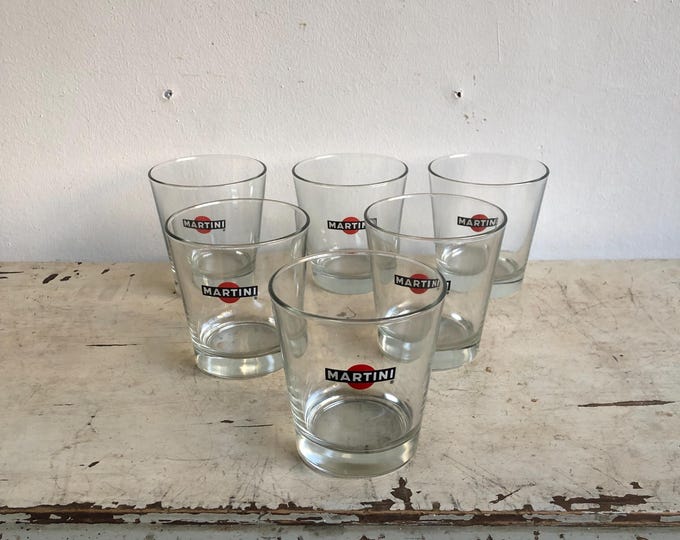 Vintage Martini Tumbler, Set of 6