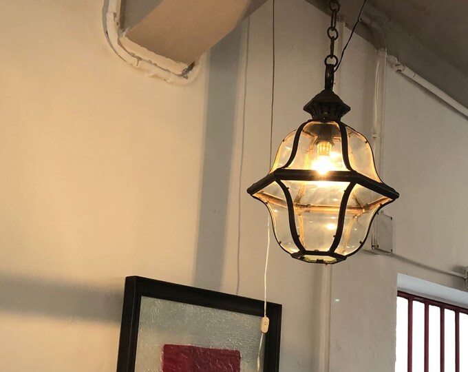 Brass Chandelier, Sputnik Chandelier, Mid Century Modern Brass Ceiling Light, Vintage Ceiling Lighting, Art Deco Fixture