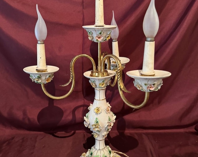 Vintage Ceramic Lamp, Hand Painted Table Lamp, Classic Design, Collectible Lighting, Home Decor