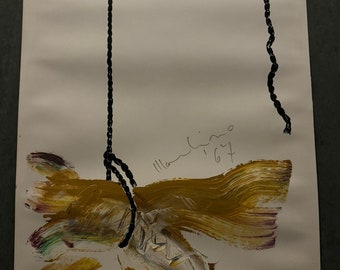 Vintage Painting by Aldo Mondino, Cadute (Falls Series)