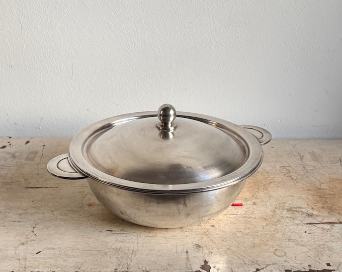 Vintage Art Deco Soup Tureen, Silver Plate, Handled Lidded Pot, Vintage Christofle, Soup Bowl, Tureen