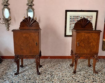 Vintage-Nachttische (Paar), Nachttische aus Holz, Schlafzimmermöbel-Set im Retro-Stil, Antike Nachttische