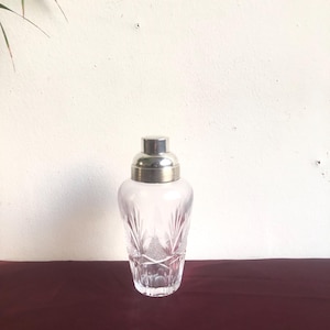 Shaker à cocktail en cristal, accessoire de bar vintage, mixeur de boissons, accessoire de bar rétro