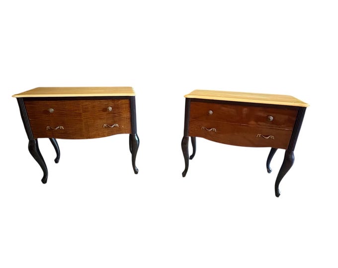 Vintage Nightstands Pai with Marble