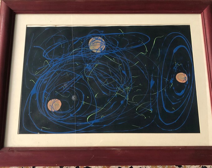 Vintage Oil Painting, Concetto Spaziale (Space Concept)