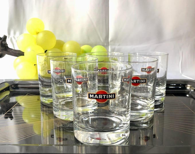 Vintage Martini Tumbler Glass, Set of 6
