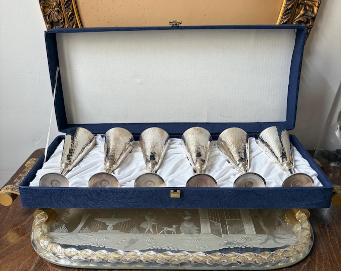 Vintage Champagne Goblets, Set of 6