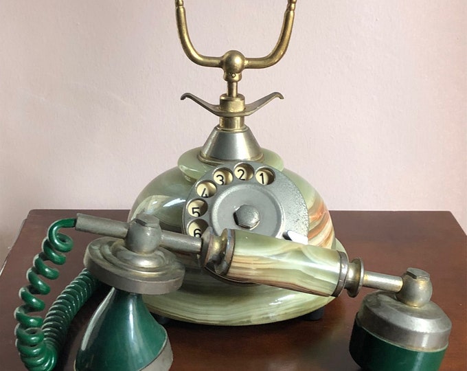 Vintage Onyx Rotary Phone, Retro Phone, Classic Desk Phone, Old Phone, Collectible Telephone, Bakelite Telephone