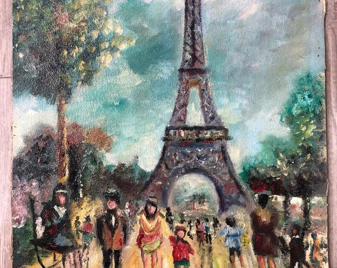 Antique Oil Painting on Canvas, Vintage Wall Art Decor, Old World Charm, Gift Idea