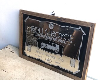 Vintage Glass Rolls Royce Plate