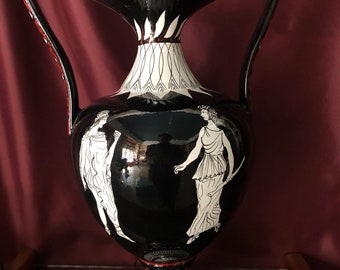 Vintage Ceramic Vase with Greek Pattern