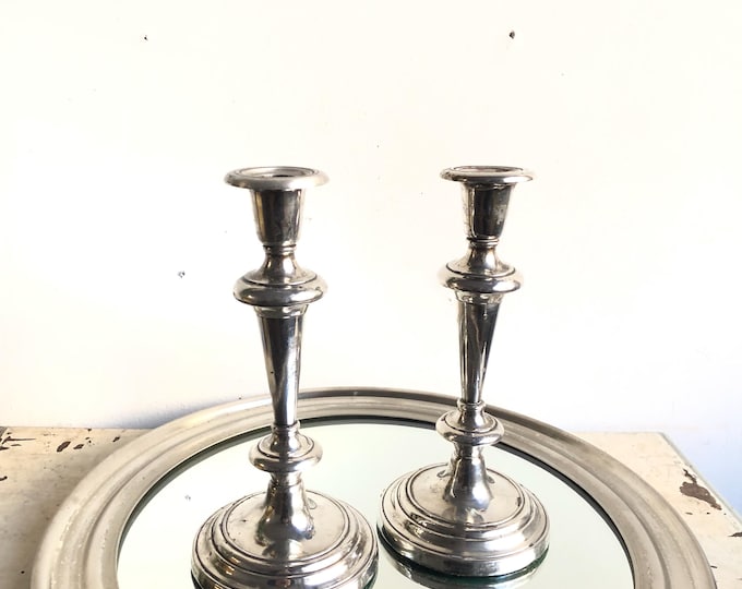 Set of two Vintage Candlestick Holder in Silver Plated