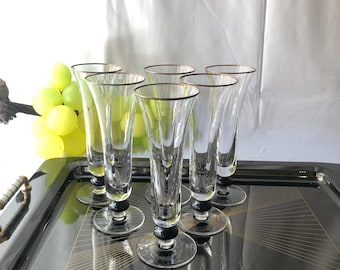 Classic Vintage Wine Glasses, Gold Trim Drinkware, Elegant Stemmed Glasses, Formal Dining Decor