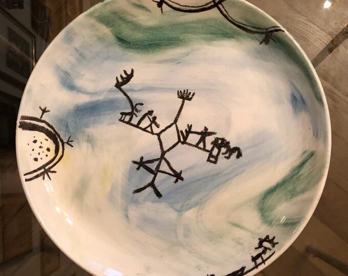 Antique Decorative Plate, Ceramic Collectible, Vintage Plate, Hand Painted, Home Decor Accent, Housewarming Gift