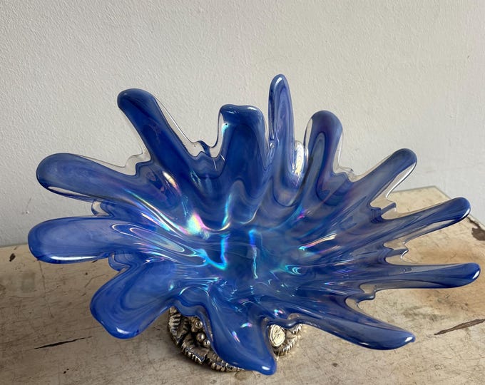 Murano Glass Centerpiece, Decorative Bowl, Venetian Glass Home Decor, Centerpiece Bowl, Vintage Murano Glass