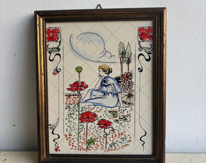 Ceramic Tile, Handmade Decorative Tile, Unique Tiles, Vintage Tile, Home Decor, Housewarming Gift, Antique Tile